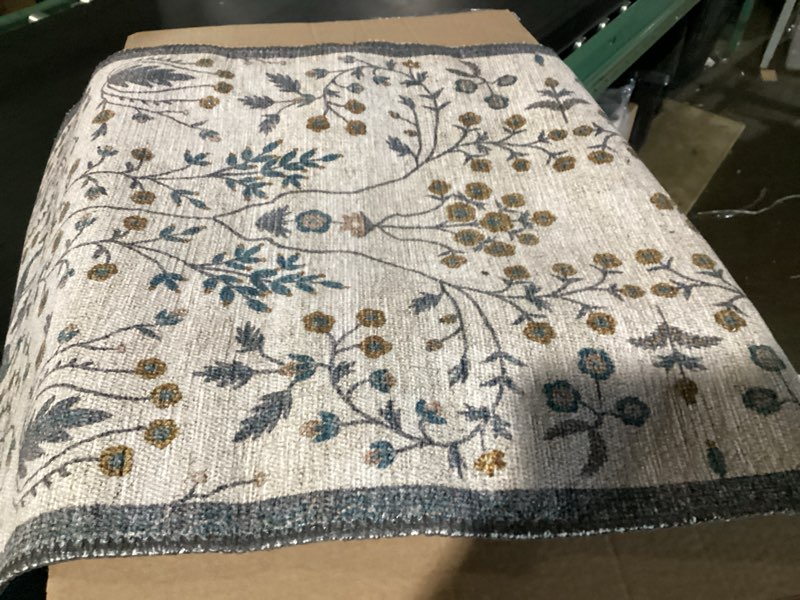 Condition photo showing Good Condition for loloi rifle paper co. maison collection mao-05 wisteria cream 2'-0" x 5'-0", .19" pile height, accent rug wisteria cream 2' x 5' (rectangular)