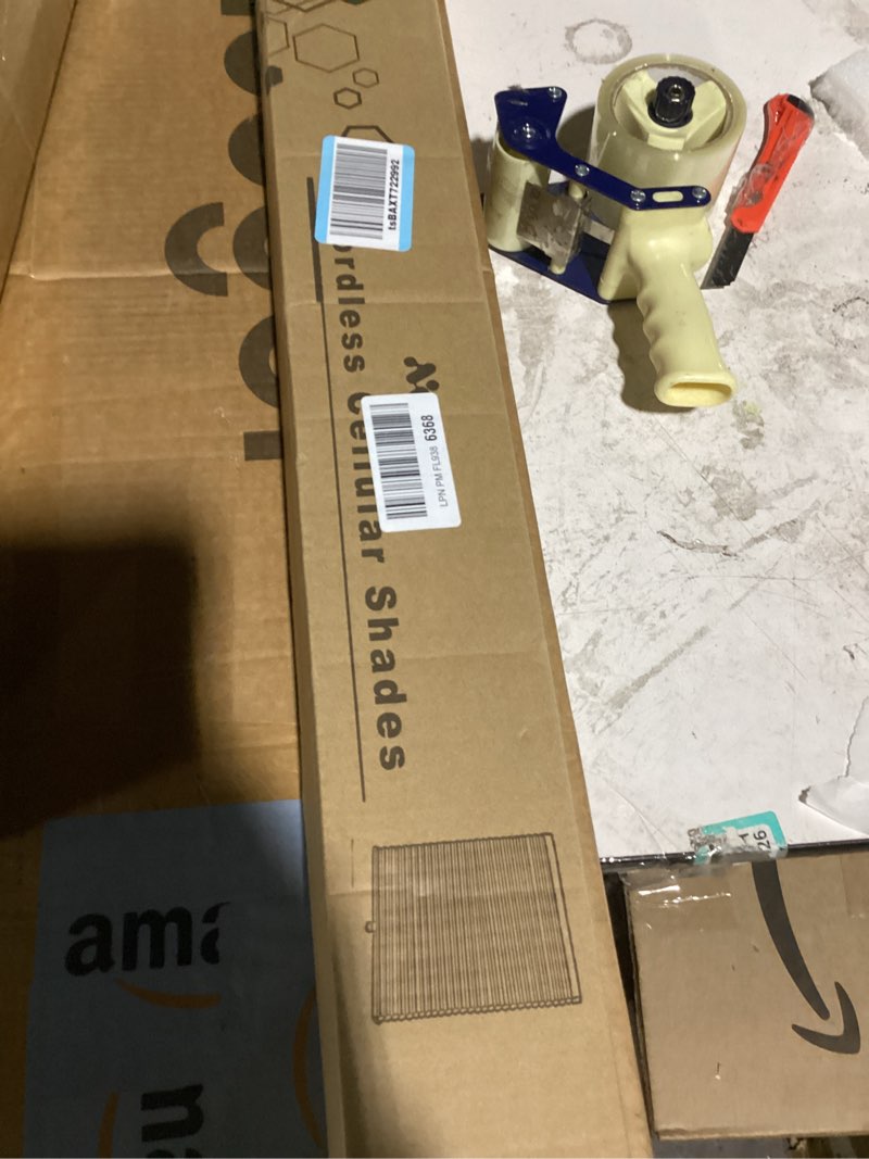 Condition photo showing New/Like New for allesin cordless blackout cellular shades, honeycomb blinds for windows, thermal insulated & noise dampening, room darkening window coverings for bedroom & nursery, blue, 28" w x 64" h blue-100% blackout 28"w x 64"h