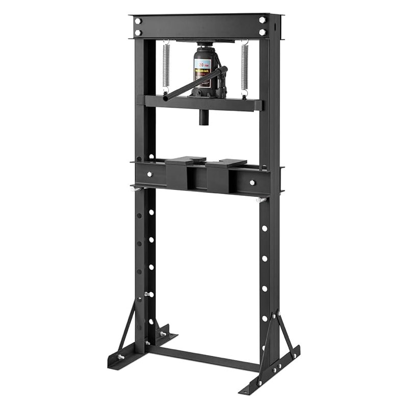 20 Ton Heavy Duty Hydraulic Shop Press, Adjustable H Frame Hydraulic Shop Floor Press with Movable Plates, Overload Protection & Rust Resistant for Auto Repair, Red 20T Red