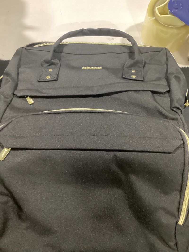 Condition photo showing Good Condition for lovevook laptop backpack for women with giant tumbler holder pocket,15.6 inch waterproof travel backpack purse computer laptop bag,professional work college nurse teacher backpack casual daypack,black 15.6-cup black