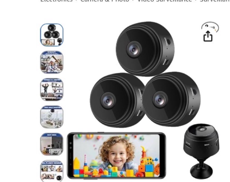 3pcs security camera, home, indoor, baby, wireless, outdoor