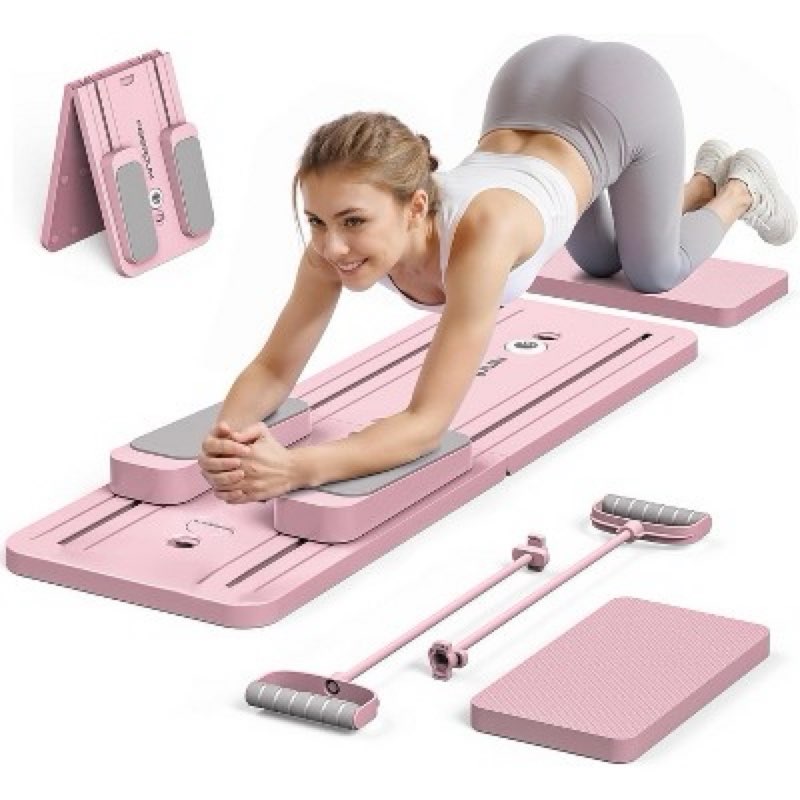FEIERDUN Pilates Reformer, Foldable Pilates Board for Full Body Workout, Portable Pilates Equipment for Core Strength and Pilates Training