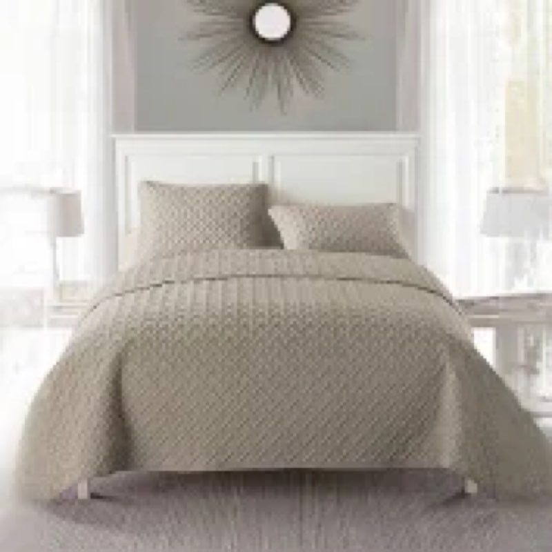 Chezmoi Collection Austin Queen Bedspread Set 3-Piece Pinsonic Quilted Oversized Bedspread Coverlet 