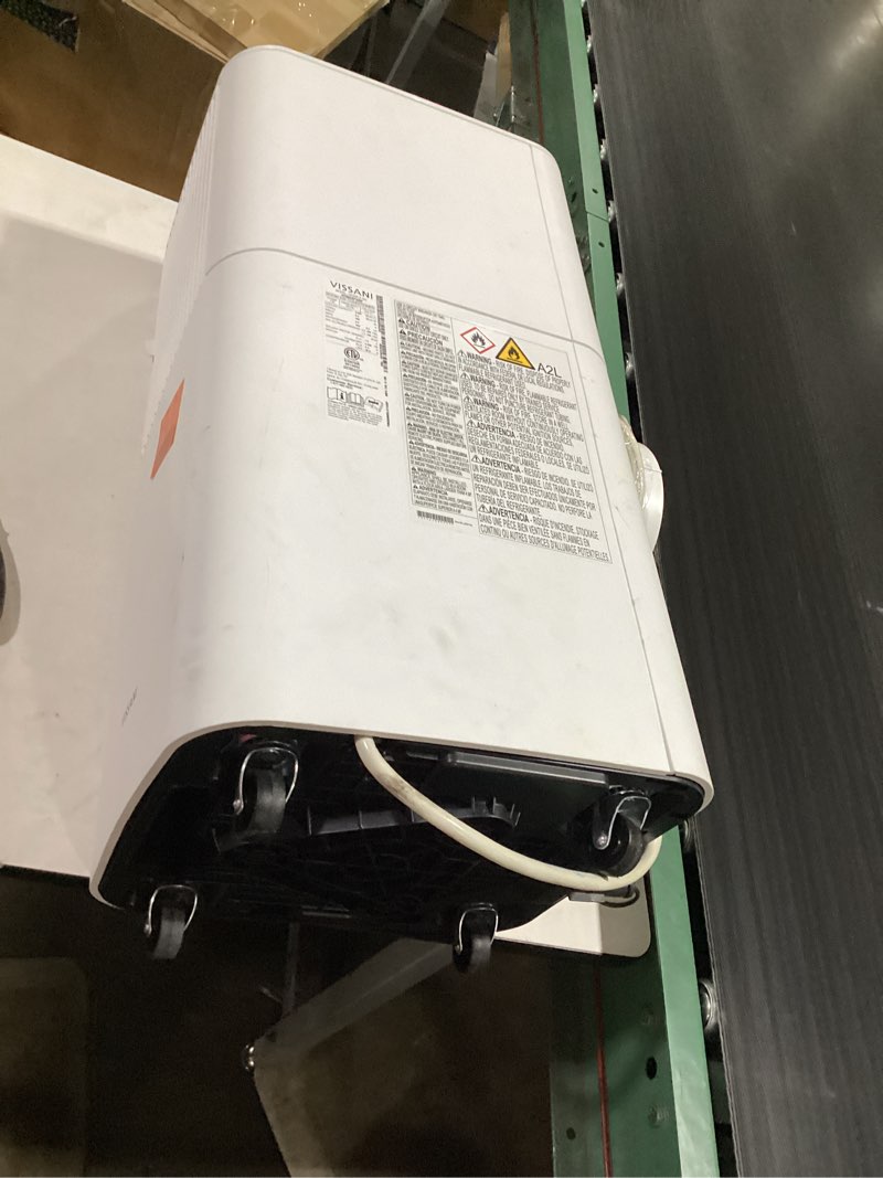 Condition photo showing As Is for 6,000 (doe) btu 115-volt portable air conditioner cools 250 sq. ft. with remote in white, powered by hubspace no remote no tube