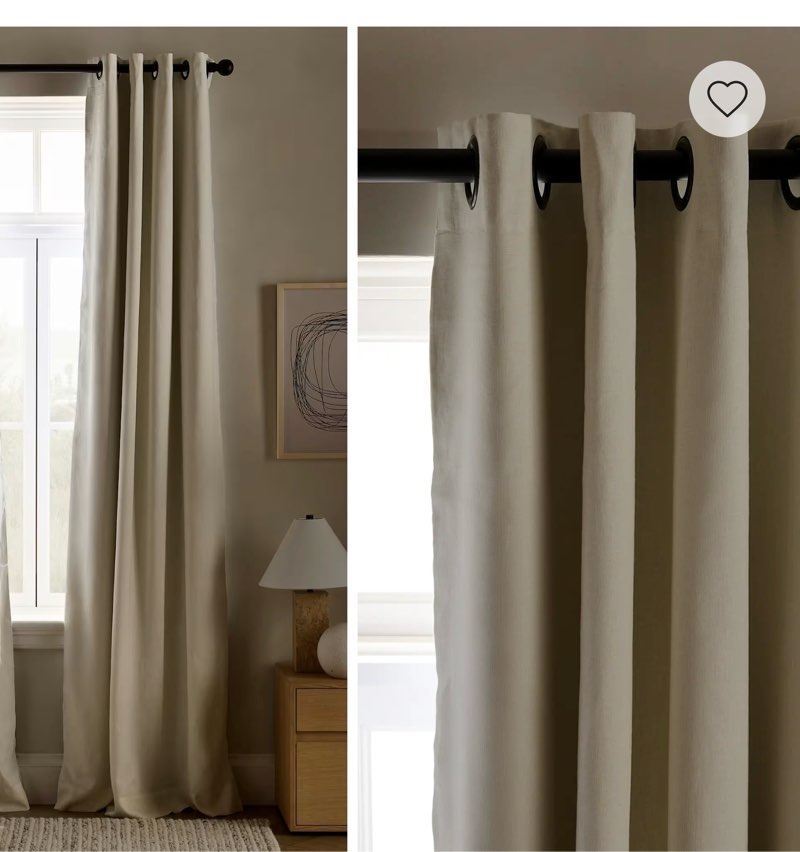 quince european linen grommet true blackout curtain - single panel ( 48’ * 108’ inch) 1 panel