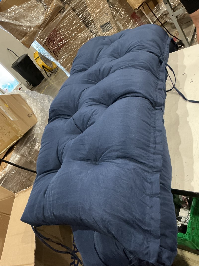 Condition photo showing Good Condition for porch swing cushion, blue