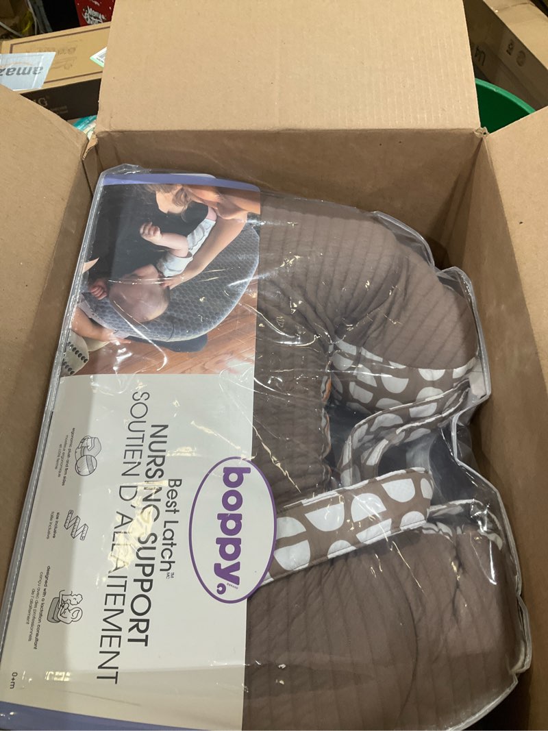 Condition photo showing New/Like New for Boppy Nursing Pillow Best Latch, Mocha Half Domes, Created with Lactation Consultant, Firm Contoured and Plush Sides for Two Breastfeeding Options, Padded Belt, Plus Sized to Petite, Machine Washable