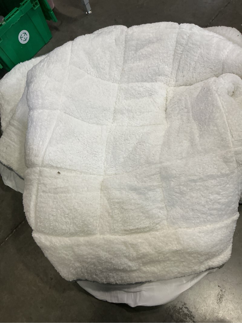 Condition photo showing As Is for cymula mattress topper queen size for back pain extra thick sherpa mattress pad bed soft pillow top mattress cover with 900gsm fluffy down alternative, 8-21" deep pocket, white white-sherpa queen
