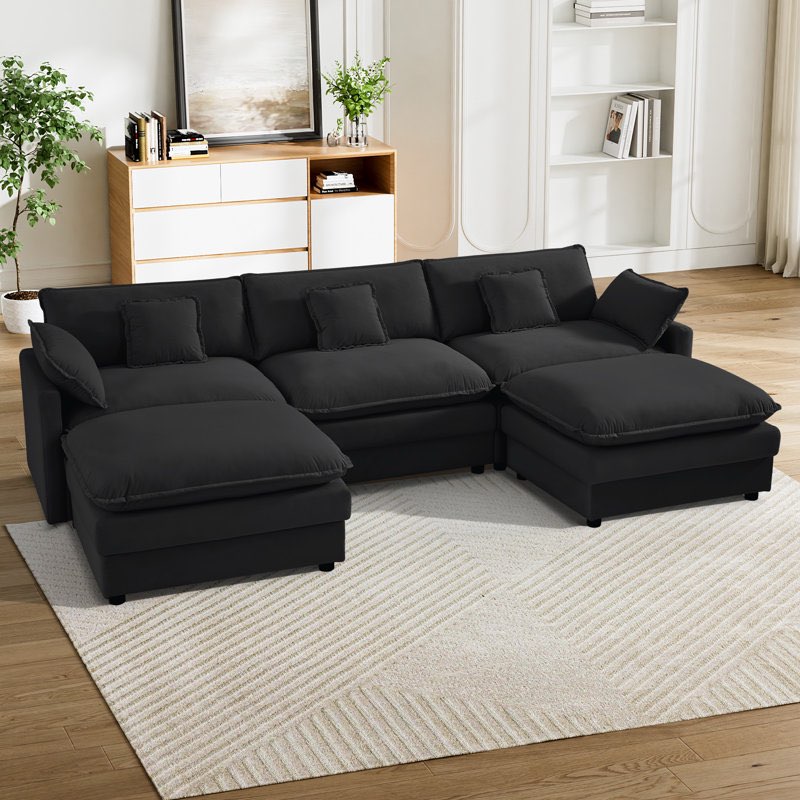  Incomplete box 1 only ) )Maarif 3 - Seat Sectional Sofa with black 