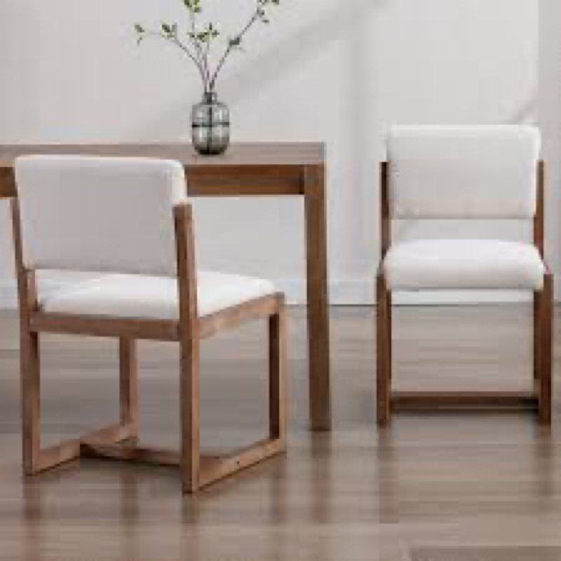 Morawa upholstered farmhouse dining chair solid wood back side