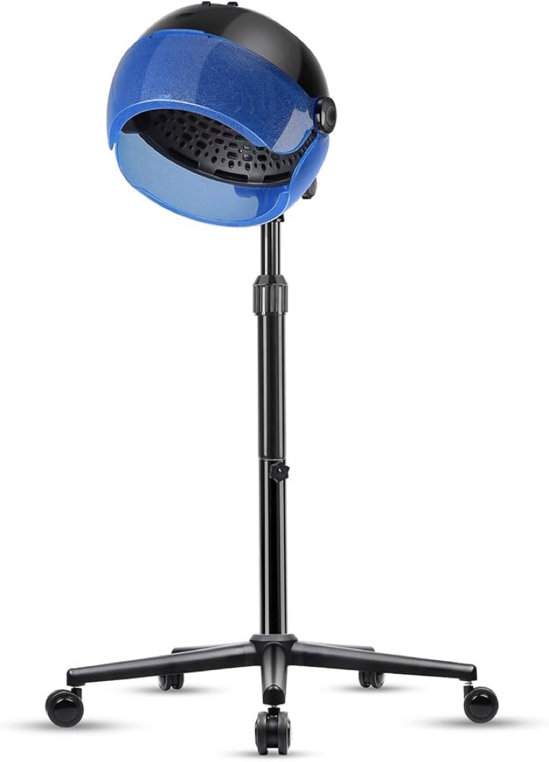 hooded hair dryer, 1500w standing hair dryer with time settings, touch controls and 3 temperature mo