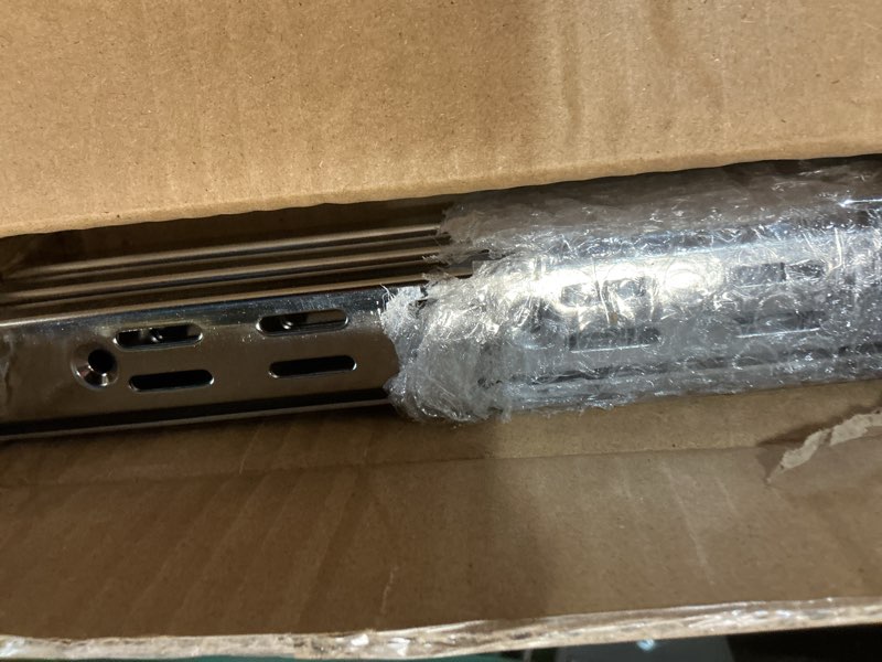 Condition photo showing New/Like New for 6 Pcs Dual Track Upright Wall Shelving System Heavy Duty Support System Twin Slot Shelf Rail Shelf Standards for Pantries Linen Closets Laundry Rooms(Silver,47.5 Inch) 47.5 Inch Silver