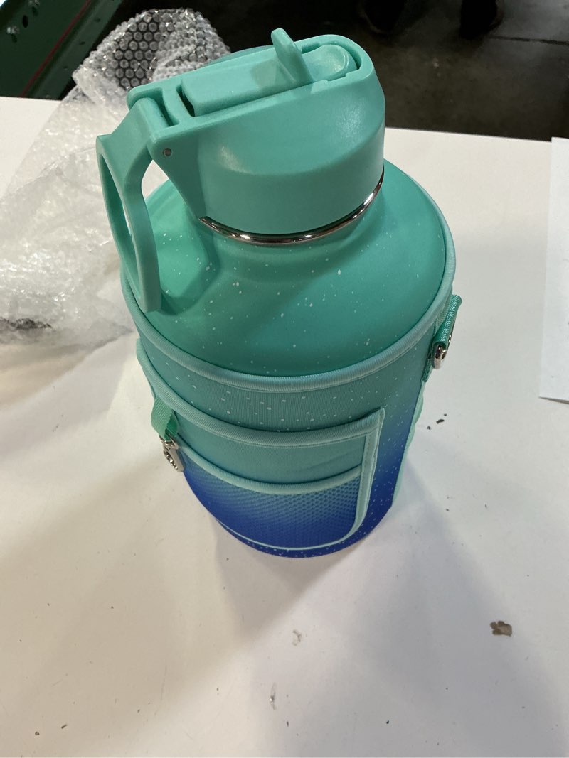 Condition photo showing Good Condition for large motivational water bottle with straw time marker bpa free for sport and fitness (pink blue, 64 oz / half gallon)