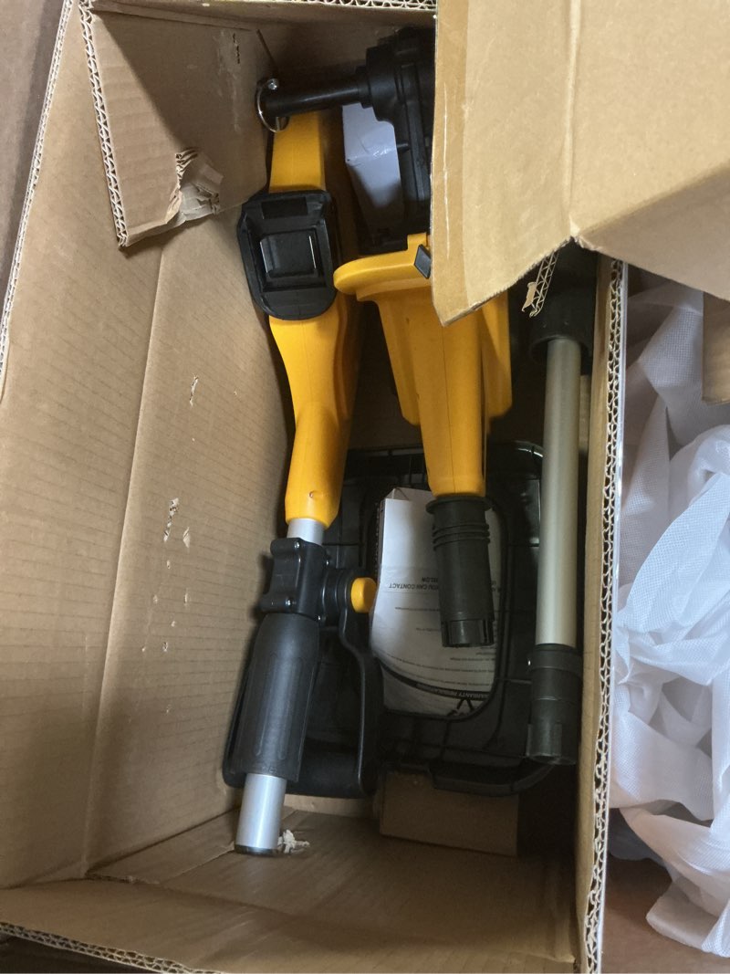 Condition photo showing Good Condition for Alloyman 20V Cordless Tiller Cultivator, 360RPM Electric Garden Tiller, with 2 * 2.0Ah Batteries & Charger, 9In Tilling Width and 6.6In Depth Garden Rototiller for Lawn/Gardening/Soil Cultivation 20V tiller-yellow