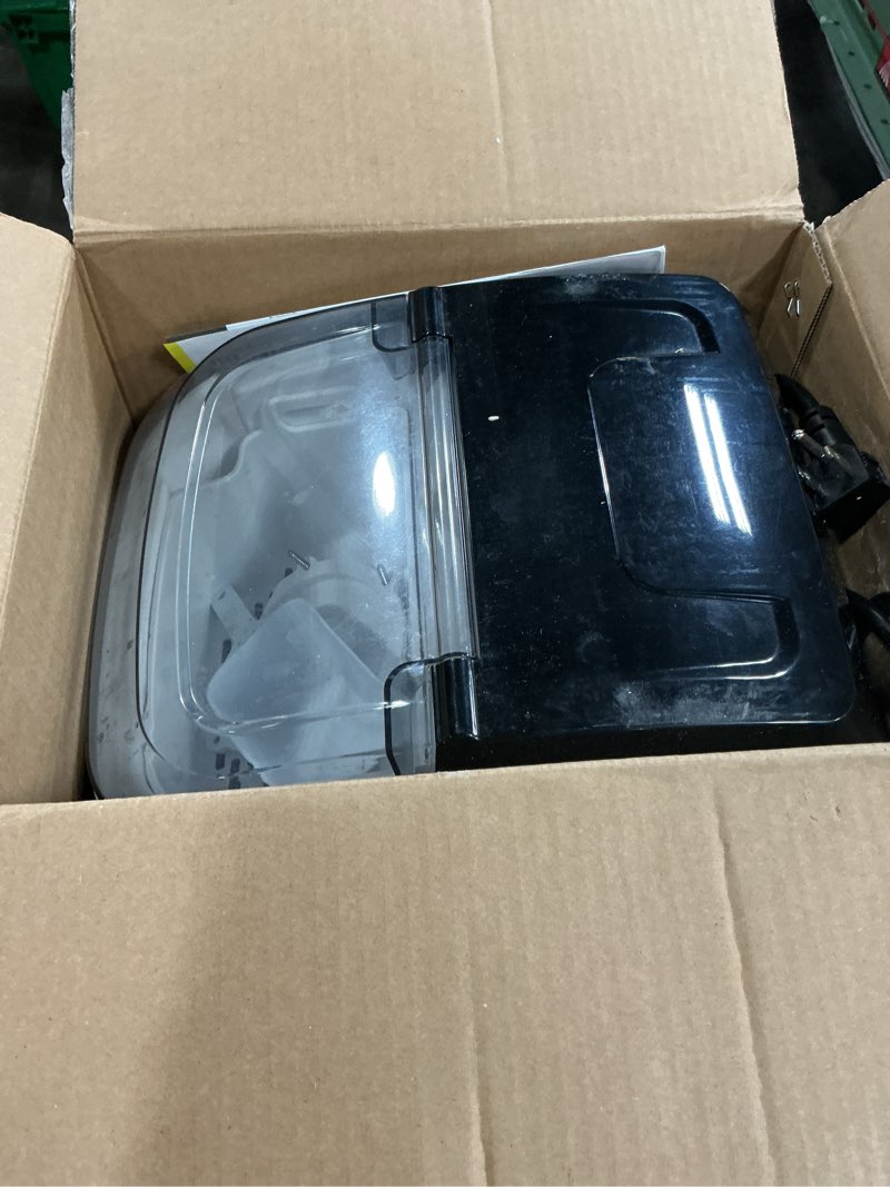 Condition photo showing As Is for kismile nugget ice maker countertop, sonic ice maker with 35lbs/24h, first ice in 7 mins, 1.2l water tank, ice basket holds 2.2lbs, self-cleaning pebble ice machine for home kitchen office bar(black) black 35lbs/24h 1