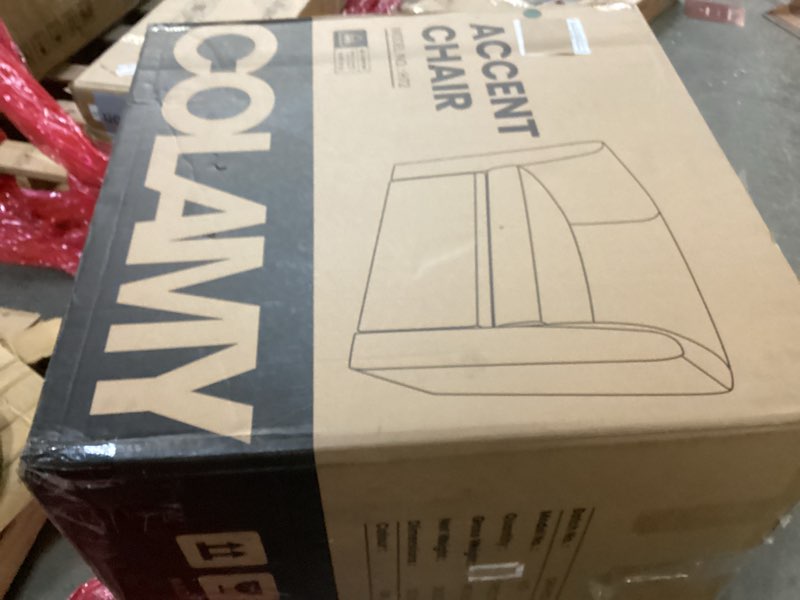 Condition photo showing Brand New for COLAMY Morden Velvet Living Room Side Chair with Storage Ottoman Set of 2, Single Sofa Armchair with Lounge Seat, Upholstered Barrel Accent Chair for Bedroom/Office/Reading Spaces, Green Set of 2 Velvet Green(2 Box)