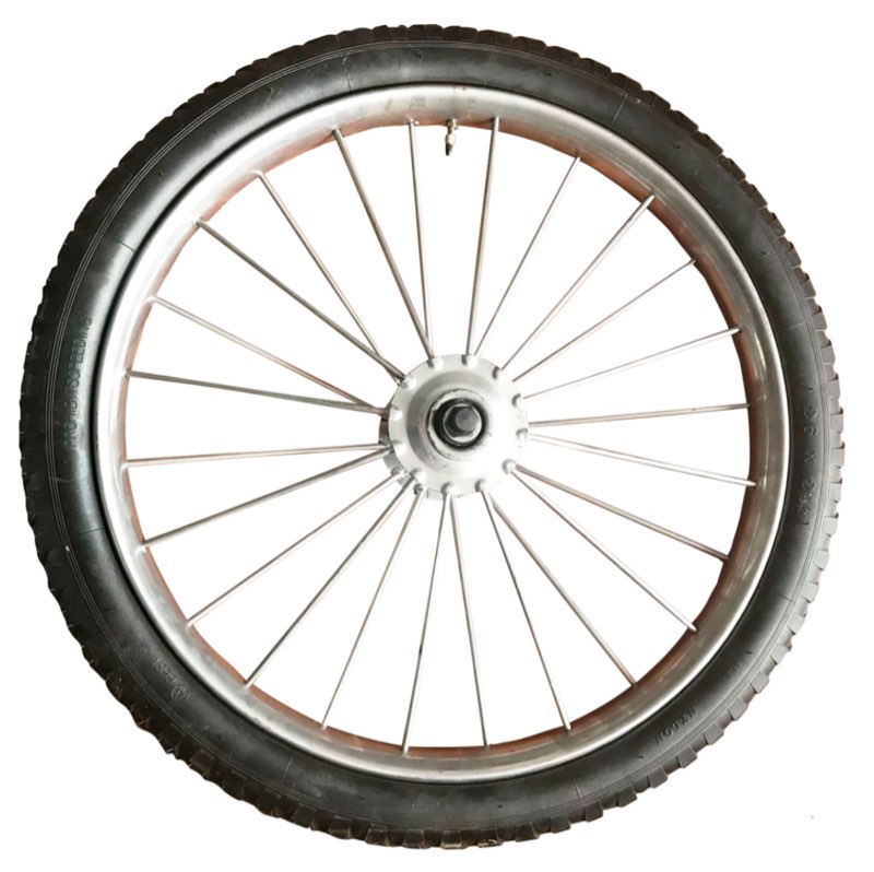 Product used, Ironton 26in. Pneumatic Spoked Wheel
