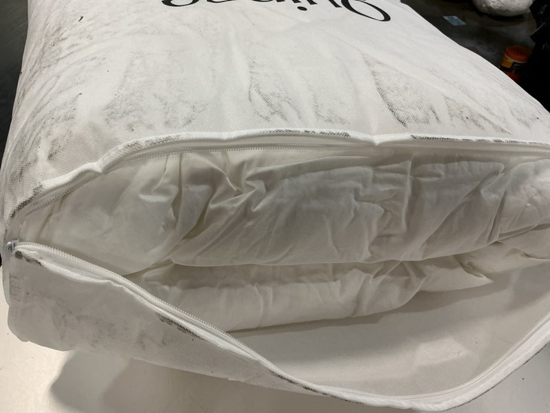 Condition photo showing As Is for premium down alternative duvet insert, twin, white