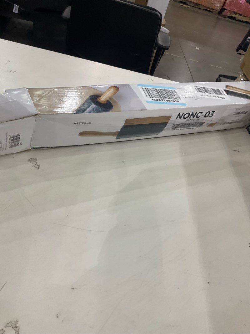 Condition photo showing As Is for Fox Run Marble Rolling Pin and Base, Green 2.5 x 18 x 3 inches