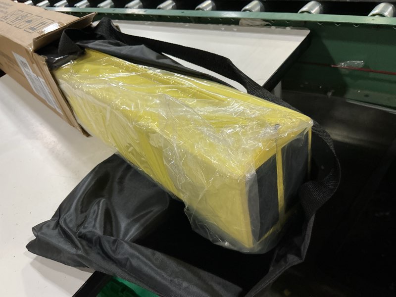 Condition photo showing New/Like New for marfula 6 ft / 8 ft / 9 ft folding gymnastics beam foam balance floor beam - extra firm - suede cover - anti slip bottom with carry bag for kids/adults home use right yellow 6 ft