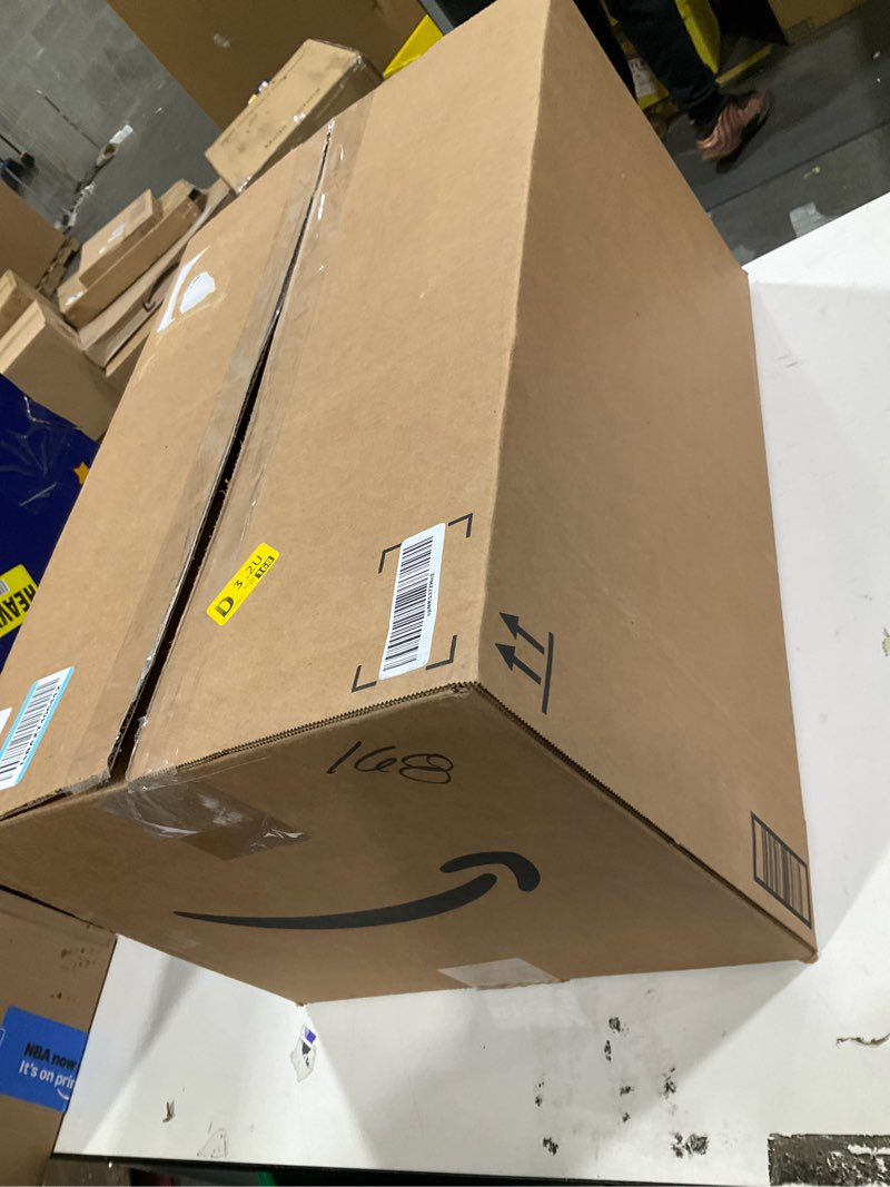 Condition photo showing As Is for Rubbermaid Small Trash 9-Gallons Beige Plastic Garbage Can/Wastebasket for Kitchen/Bathroom fits Under-Sink/Desk/Countertop/Cabinet 21-quart Bisque Bisque 21-quart 1 Pack Trash Can