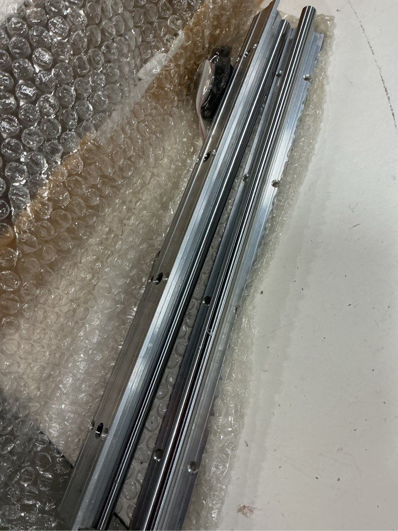 Condition photo showing As Is for linear rail sbr12 400mm 2pcs fully supported linear rail shaft rod with 4pcs sbr12uu blocks bearing for automated machines diy cnc routers lathes mills 400mm sbr12