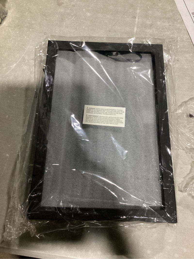 Condition photo showing Good Condition for bussdis glass lid jewelry organizer box – black velvet jewelry case with ring slots, necklace hooks & removable compartments for earrings, rings & bracelets