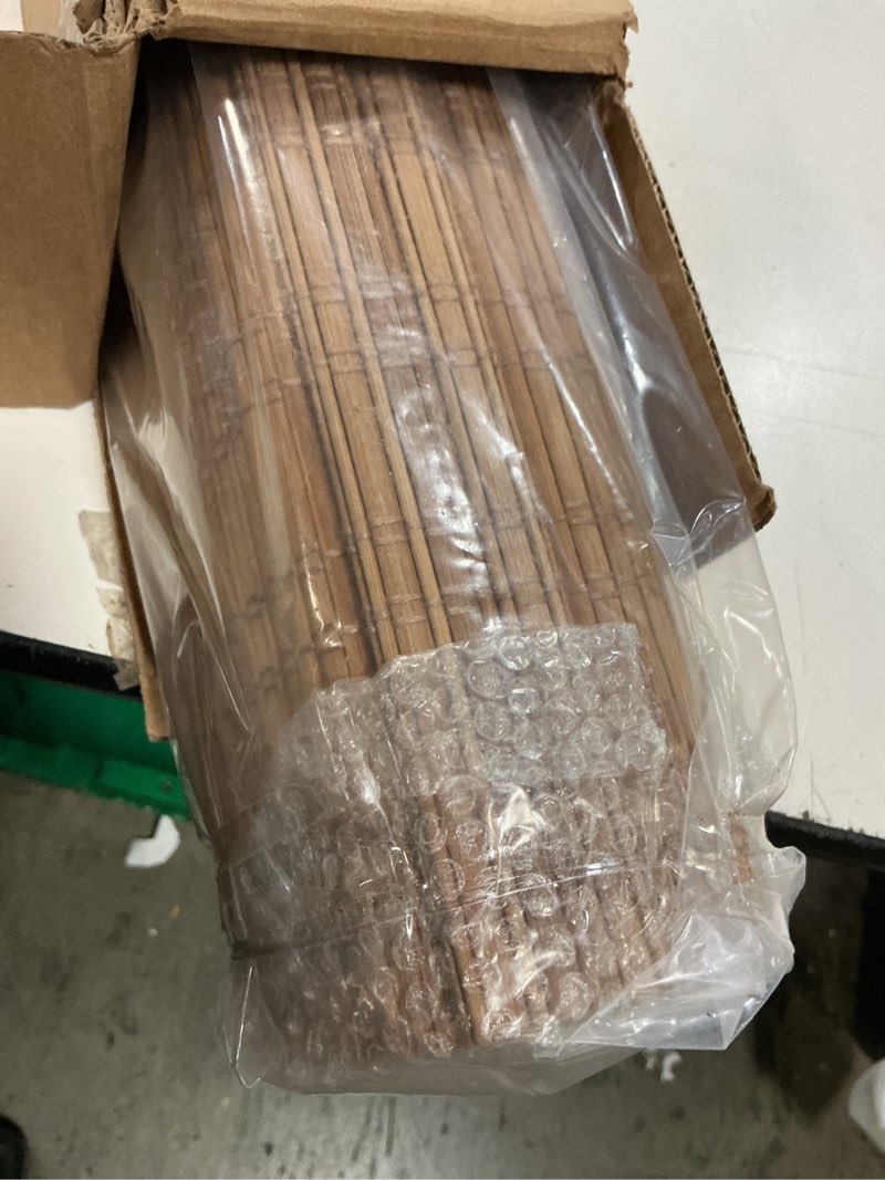 Condition photo showing Good Condition for lazblinds no tools no drill cordless bamboo roman shades, light filtering window treatment, roll up bamboo blinds for window 23'' w x 64'' h, tuscan b tuscan b 23'' w x 64'' h