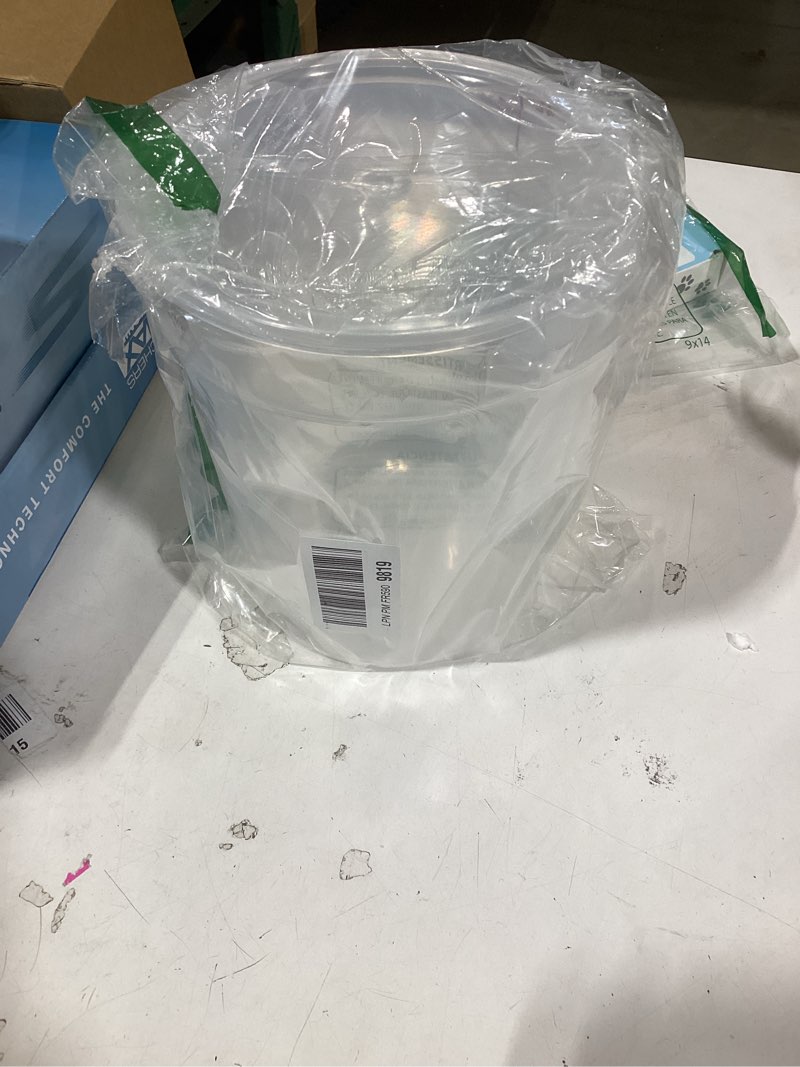 Condition photo showing As Is for cambro food storage containers with lids (bpa-free) - 4 quart - food grade buckets with lids (2 pack) - for dough proofing and brining (translucent)