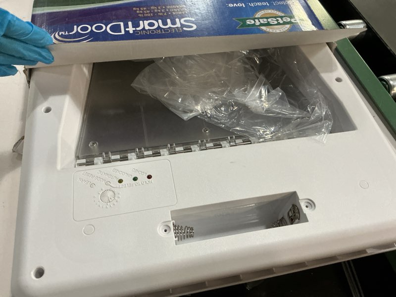 Condition photo showing As Is for PetSafe Electronic Pet Door - Rust-Proof Programmable Smart Collar-Activated Dog or Cat Entry - Easy Installation & Space-Saving Design - Large - Fits Pets Up to 100 lb Electronic Pet Door Large