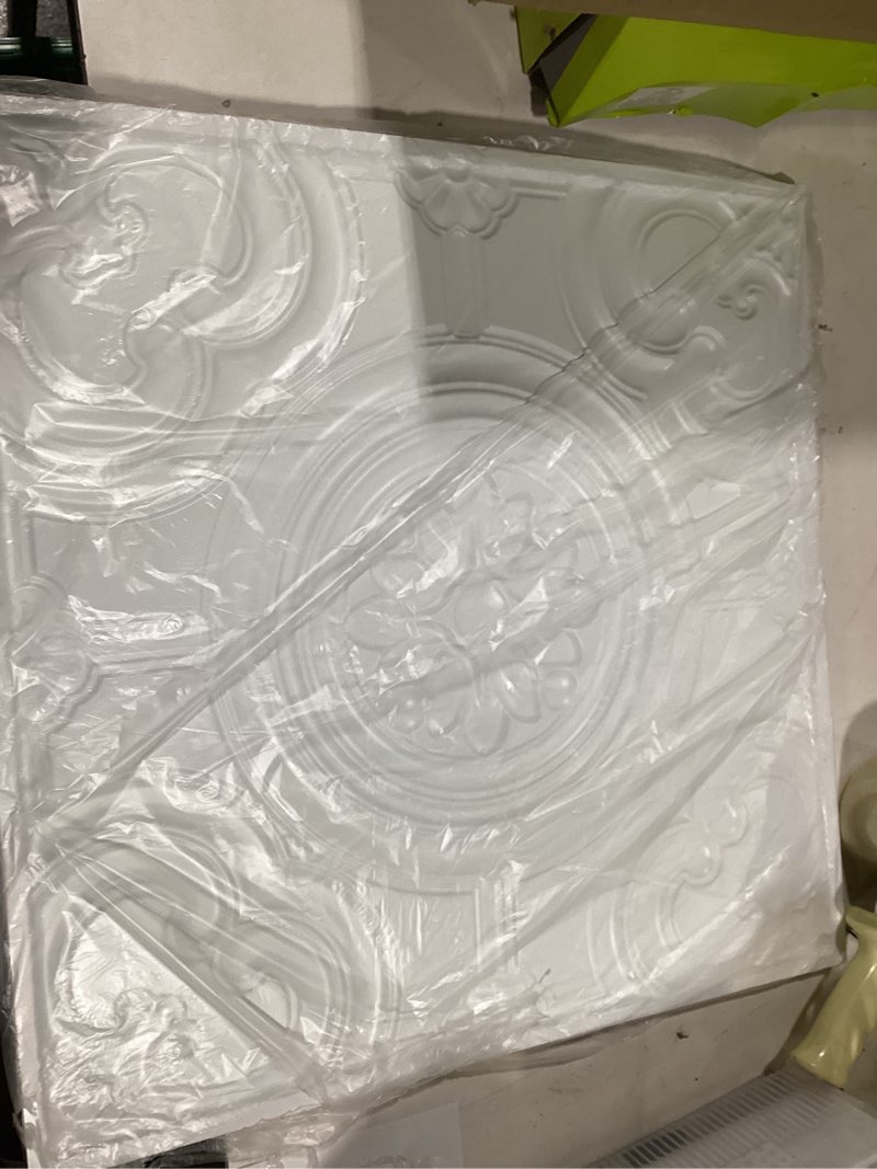 Condition photo showing New/Like New for WOWSTAR 12-Pack 24"x24" Drop Ceiling Tiles, Waterproof Glue up Ceiling Panels, White