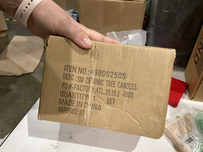 Condition photo showing New/Like New for Mud Pie Ceramic Tree Candles, Small, 7 1/2" x 4"