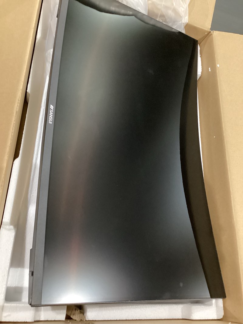 Condition photo showing As Is for unable to get screen to deplay anything as is!!!      sansui 32-inch curved gaming monitor wqhd 2560 x 1440 180hz curved 1500r -fast va,1ms(od), hdr, 300nits, srgb 125%, dci-p3 95%, freesync, hdmi x2, dp1.4x2(dp cable included) 32 inch wqhd 180hz curved monitor hdmi+dp