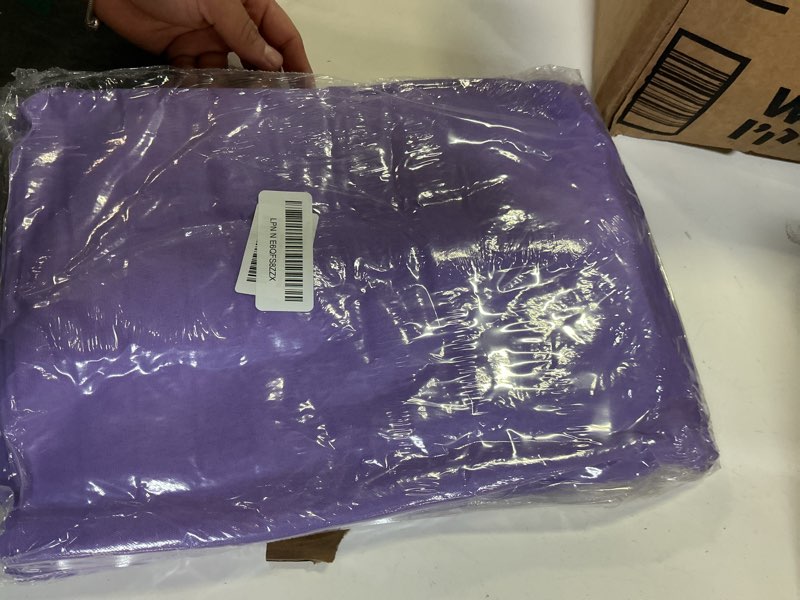 Condition photo showing Good Condition for smiry 2 pack rectangle picnic table cloth, waterproof elastic fitted tablecloths, washable polyester rectangular patio table cover for camping, indoor and outdoor (lavender, 30"x96") 8ft - 30"x96" lavender