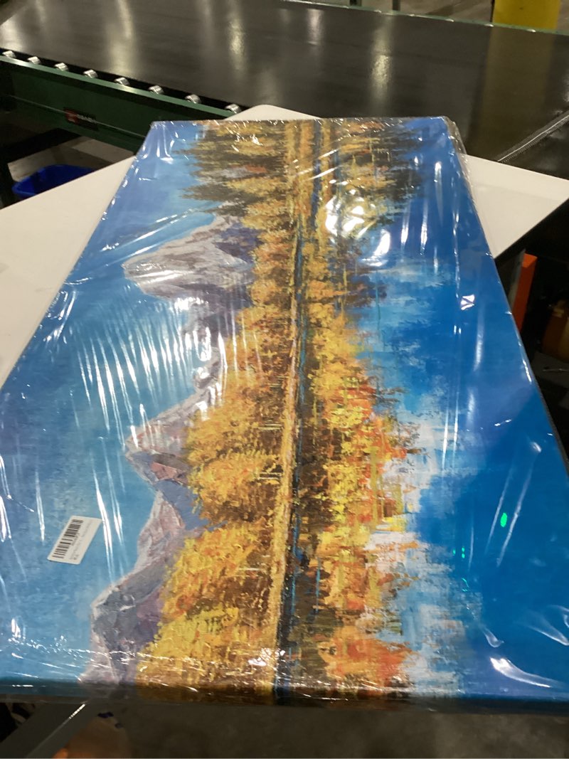 Mountain over water painting