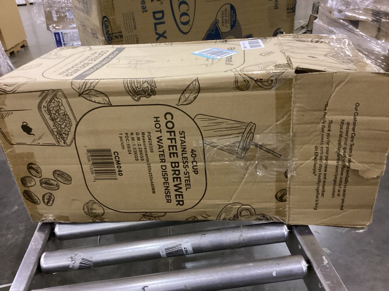 Elite Gourmet CCM040 Stainless Steel 40 Cup Coffee Urn Removable Filter For Easy Cleanup, Two Way Di