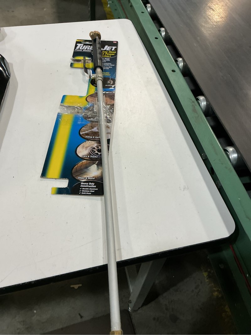 Condition photo showing As Is for turbo jet rear trigger adjustable spray garden hose nozzle - turn your hose into a power washer - easy attachment - 2 patterns
