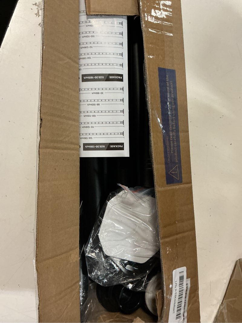 Condition photo showing Good Condition for tension curtain rod extra long shower curtain rod 43-131 inch adjustable 1.1 inch diameter thick heavy duty spring black outdoor tension rods for patio windows bathroom no drilling no rust 43-131 inches black