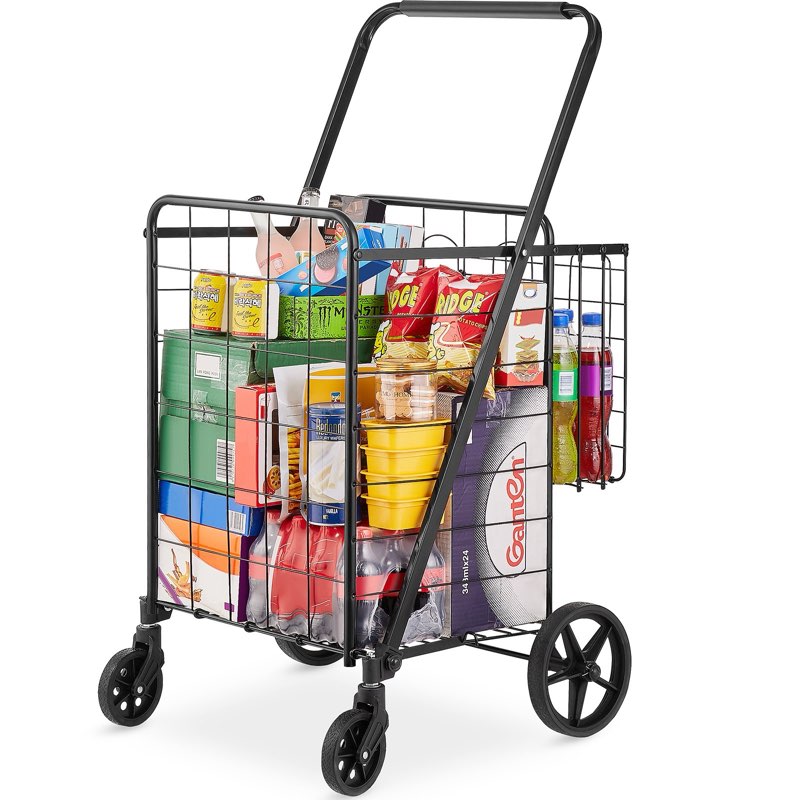 VEVOR Folding Shopping Cart 110 LBS Large