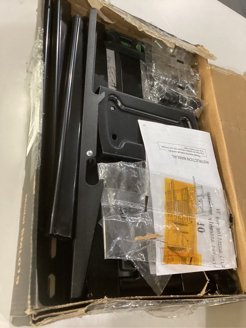 Condition photo showing As Is for usx star ul listed full motion tv wall mount bracket for most 37-90 inch tvs, swivel tilt extension level tv mount, max vesa 600x400mm, holds up to 132lbs & 16" wood studs with hole drilling template movable 37-90inch