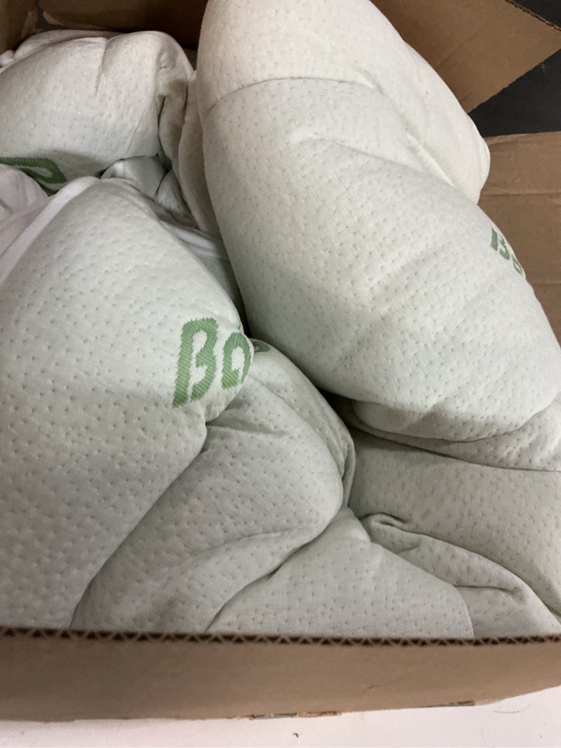 Condition photo showing As Is for Ultra Soft Queen Size Mattress Topper - Viscose Made from Bamboo Pillow Top Mattress Pad for Back Pain Relief - Naturally Cooling for Hot Sleepers, Green Green Queen