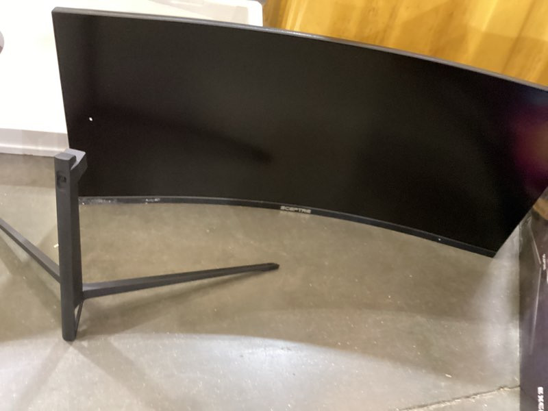 Condition photo showing As Is for sceptre 34-inch curved ultrawide wqhd monitor (3440 × 1440), r1500, up to 180hz/165hz, displayport x2, 99% srgb, 1ms, built-in speakers, machine black, 2025 (c345b-qut168) 34" curved wqhd 165hz no power cord 