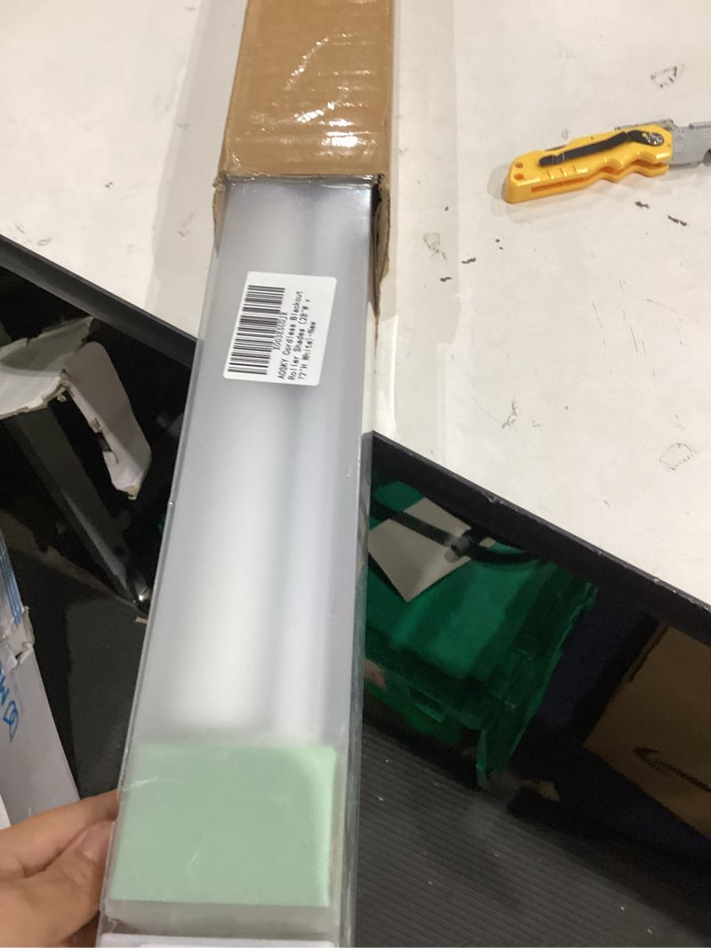 Condition photo showing Good Condition for AOSKY Cordless Roller Shades Blackout Blinds for Windows Room Darkening Rolled Up Shades with Spring System, UV Protection Window Shades Door Blinds for Home and Office (28" W x 72" H, White) 28"W x 72"H White