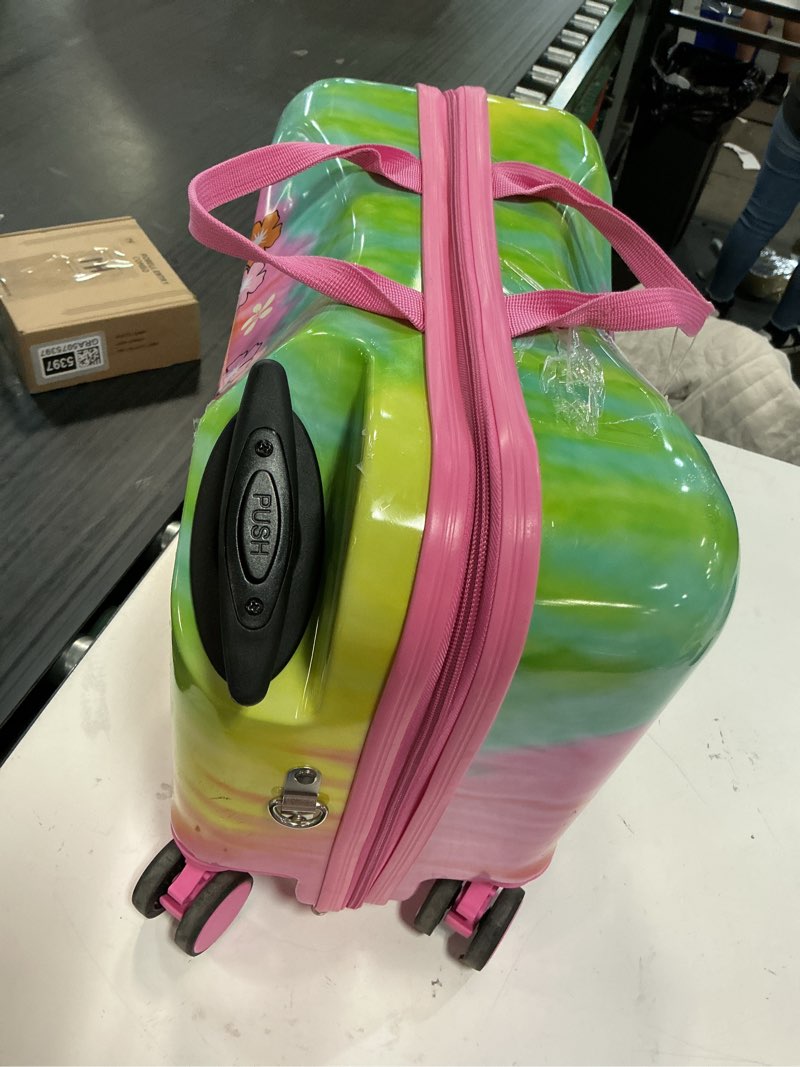 Condition photo showing Good Condition for disney stitch checked hardside ride on luggage - stitch