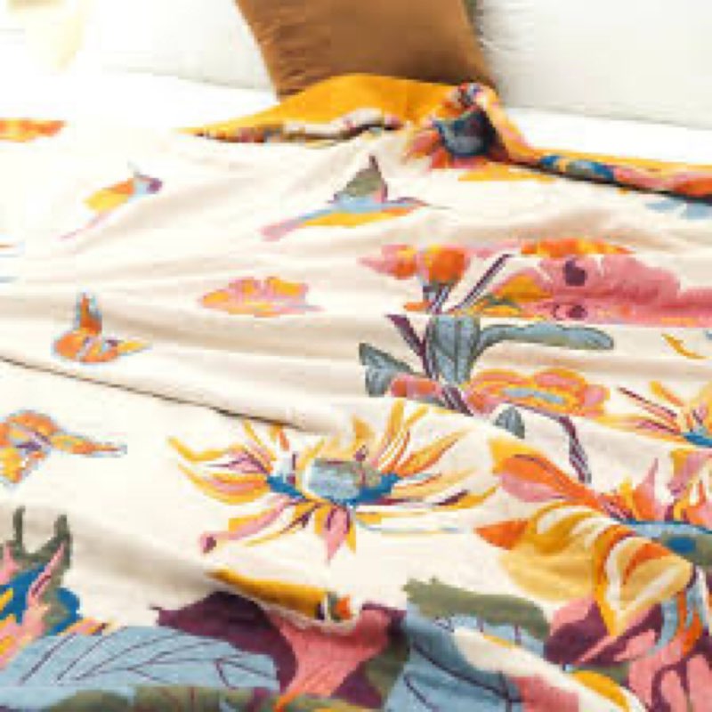 vanjoroy boho throw blanket 50" x 60", 100% organic cotton skin-friendly soft bed quilt throw - all 