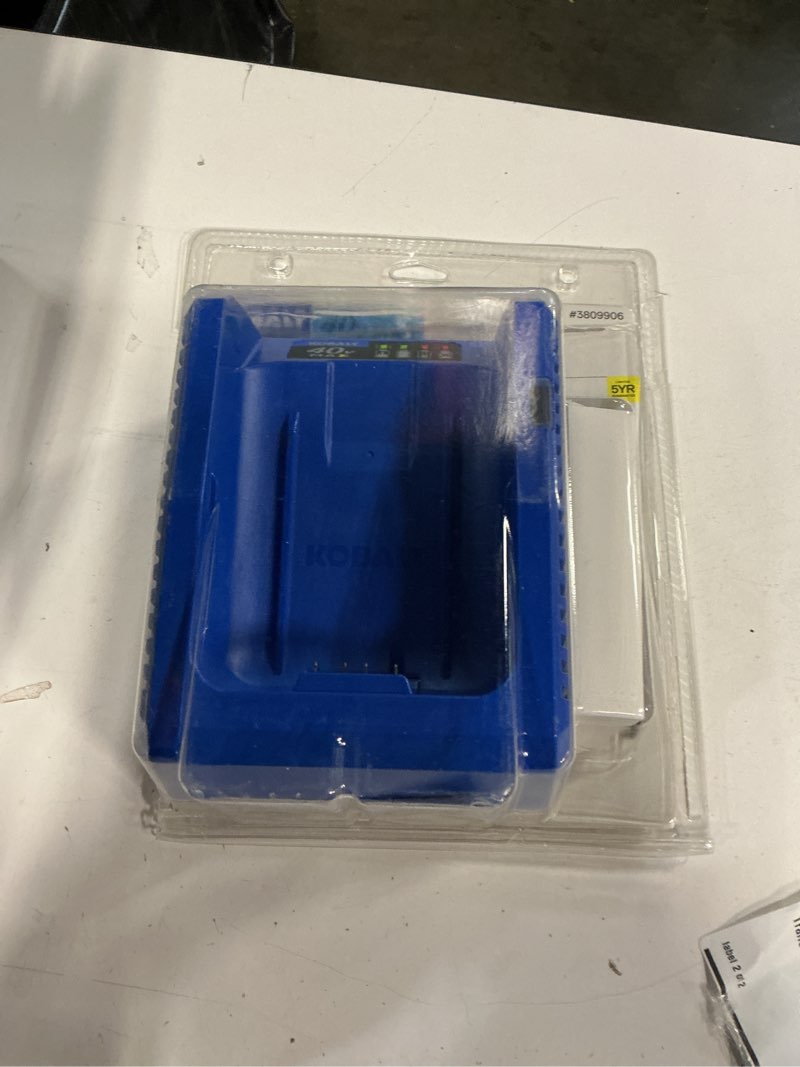 Condition photo showing As Is for kobalt 40-volt 40v rapid quick battery charger gen3