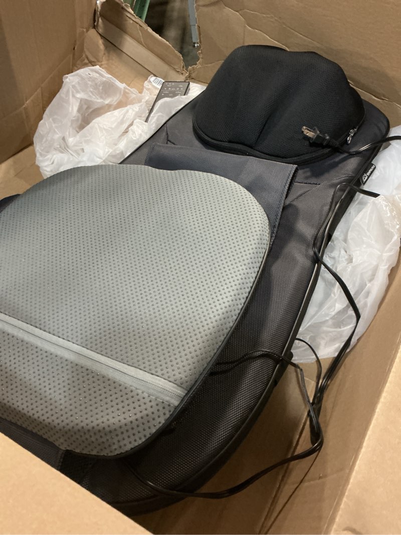 Condition photo showing Good Condition for snailax shiatsu neck back massager with heat, full body massage chair pad with adjustable height, deep kneading & rolling massage seat cushion for back pain, app control seat chair massager, gifts back massager sl-233app-n