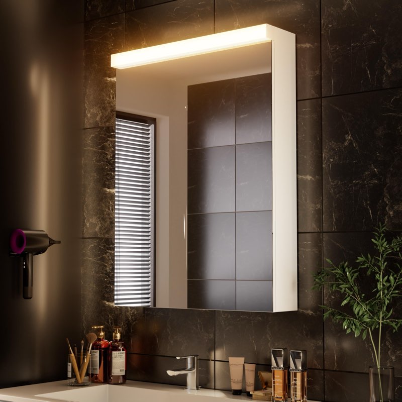 Réflexon 32x24 Inch LED Bathroom Medicine Cabinet with Mirror - 4000K Warm White Light, Adjustable S