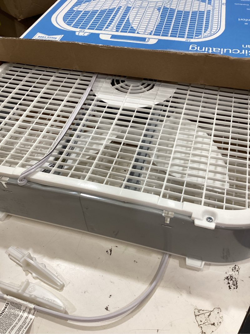 Condition photo showing As Is for lasko 21-3/4 in. h x 20 in. d 3 speed box fan