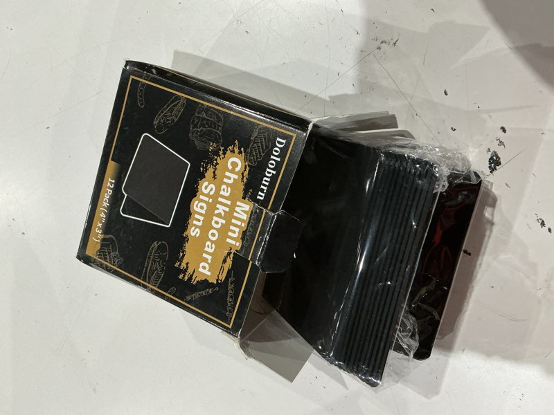 Condition photo showing As Is for 12 pack 4"x3"mini chalkboard signs for chalk sign for food - party - buffet - table sign chalkboard - wedding - bakery - small chalkboard v 12